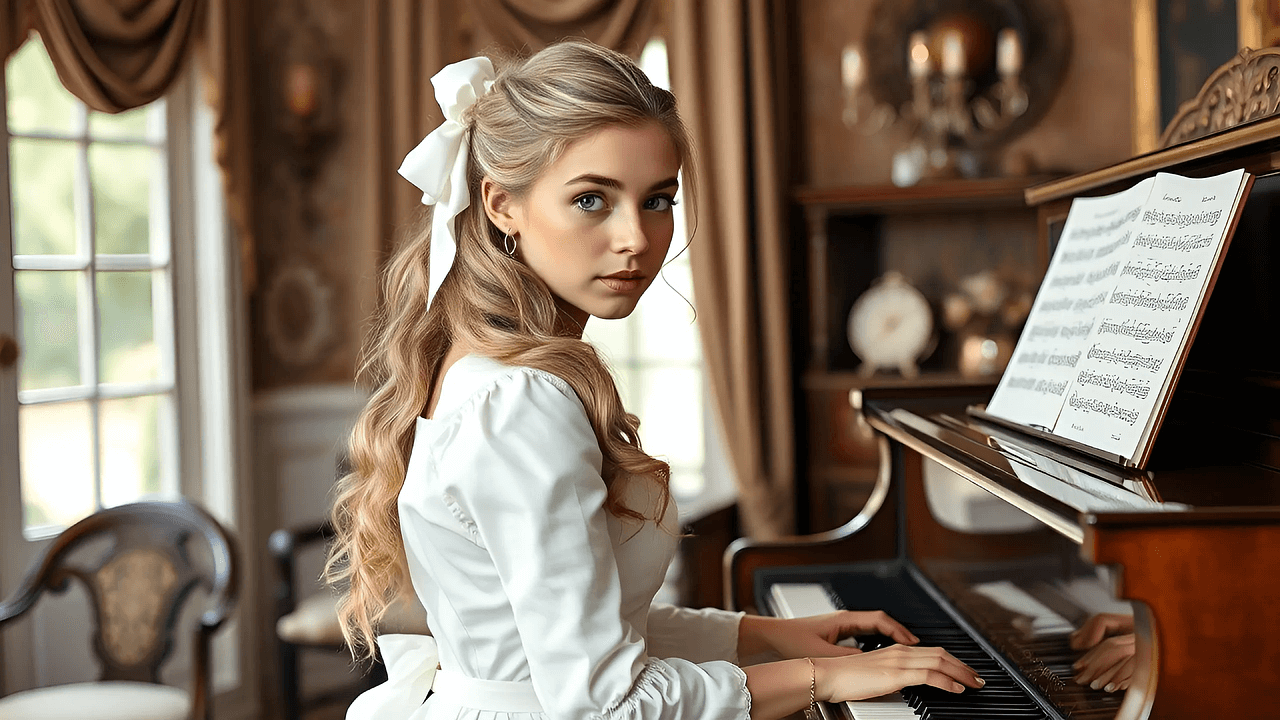 Célia enseignant le piano à un enfant - témoignage de Sophie